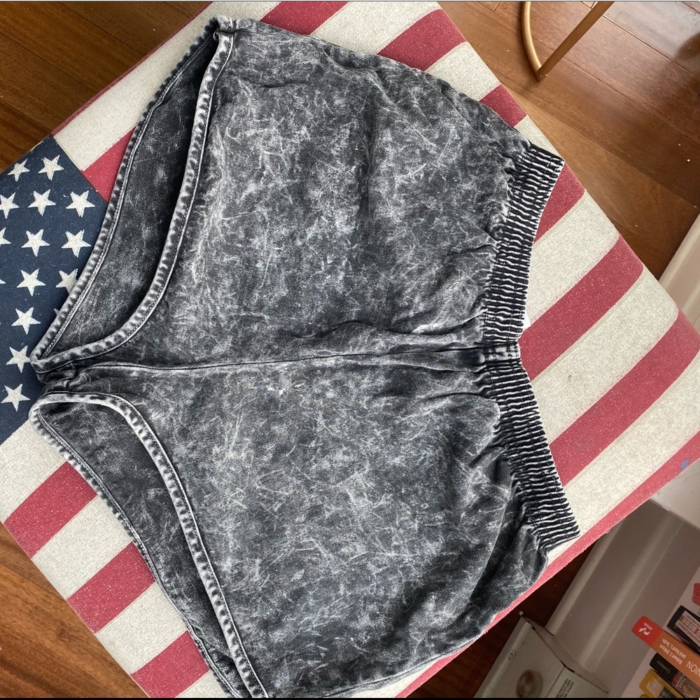 American Apparel black denim varsity shorts